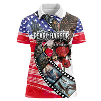 Pearl Harbor Remembrance Day Personalized Women Polo Shirt Lest We Forget - The Bald Eagle Remembers - Polynesian Pride