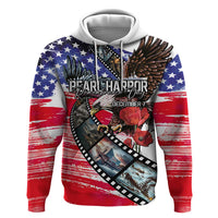Pearl Harbor Remembrance Day Personalized Zip Hoodie Lest We Forget - The Bald Eagle Remembers LT03 Pullover Hoodie White - Polynesian Pride