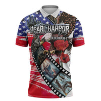 Pearl Harbor Remembrance Day Personalized Zipper Polo Shirt Lest We Forget - The Bald Eagle Remembers LT03 White - Polynesian Pride