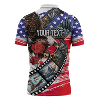 Pearl Harbor Remembrance Day Personalized Zipper Polo Shirt Lest We Forget - The Bald Eagle Remembers LT03 - Polynesian Pride
