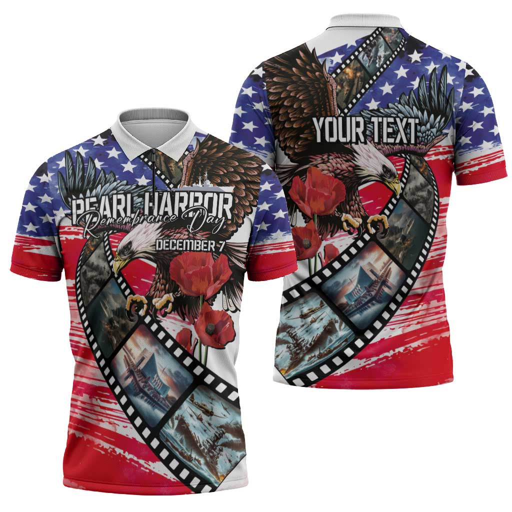 Pearl Harbor Remembrance Day Personalized Zipper Polo Shirt Lest We Forget - The Bald Eagle Remembers LT03 - Polynesian Pride