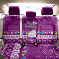 Palau Christmas Back Car Seat Cover Snowman Hugs Palau Coat of Arms Maori Pattern Pink Style LT03 - Polynesian Pride