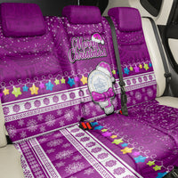 Palau Christmas Back Car Seat Cover Snowman Hugs Palau Coat of Arms Maori Pattern Pink Style LT03 - Polynesian Pride