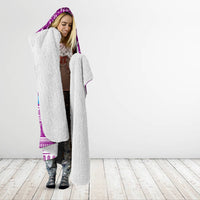 Palau Christmas Hooded Blanket Snowman Hugs Palau Coat of Arms Maori Pattern Pink Style LT03 - Polynesian Pride