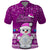 Personalised Palau Christmas Polo Shirt Snowman Hugs Palau Coat of Arms Maori Pattern Pink Style LT03 Pink - Polynesian Pride