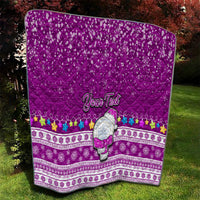 Personalised Palau Christmas Quilt Snowman Hugs Palau Coat of Arms Maori Pattern Pink Style LT03 - Polynesian Pride