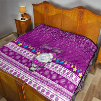 Personalised Palau Christmas Quilt Snowman Hugs Palau Coat of Arms Maori Pattern Pink Style LT03 - Polynesian Pride