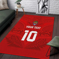 Custom Mate Ma'a Tonga Rugby Area Rug Ngatu Tribal Motifs Sporty Style - Polynesian Pride