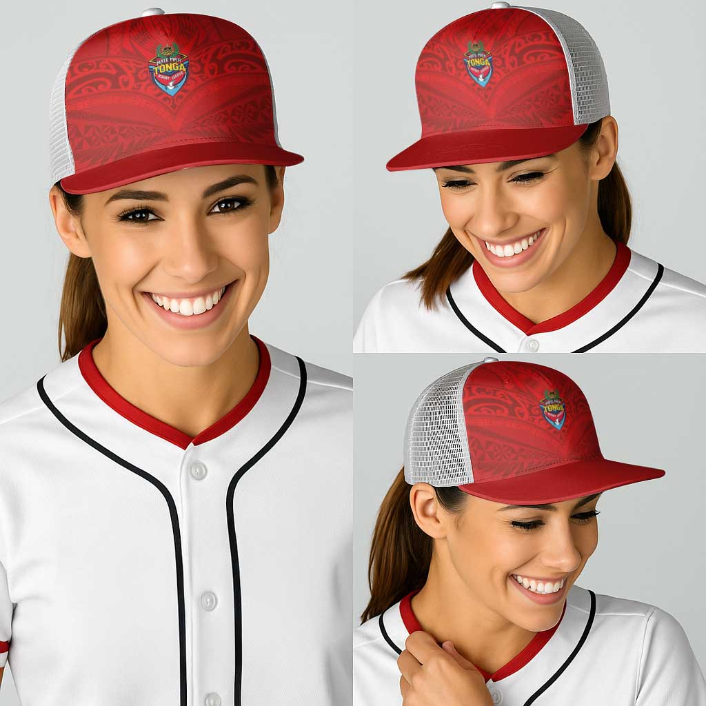 Mate Ma'a Tonga Rugby Baseball Net Cap Ngatu Tribal Motifs Sporty Style - Polynesian Pride