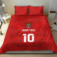Custom Mate Ma'a Tonga Rugby Bedding Set Ngatu Tribal Motifs Sporty Style - Polynesian Pride