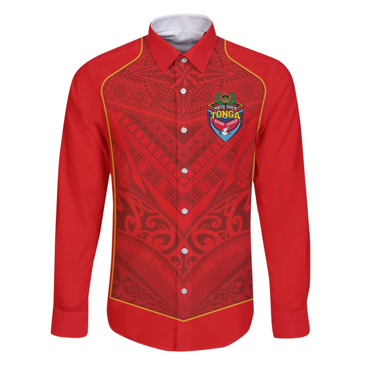 Custom Mate Ma'a Tonga Rugby Family Matching Off The Shoulder Long Sleeve Dress and Hawaiian Shirt Ngatu Tribal Motifs Sporty Style - Polynesian Pride