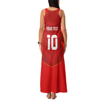 Custom Mate Ma'a Tonga Rugby Family Matching Tank Maxi Dress and Hawaiian Shirt Ngatu Tribal Motifs Sporty Style - Polynesian Pride