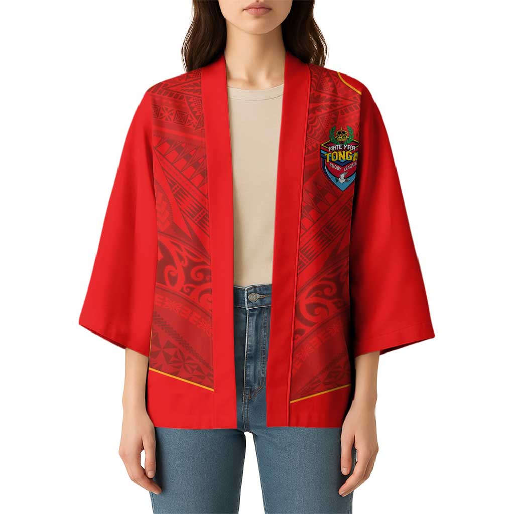 Custom Mate Ma'a Tonga Rugby Kimono Ngatu Tribal Motifs Sporty Style - Polynesian Pride