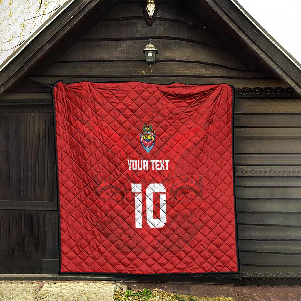 Custom Mate Ma'a Tonga Rugby Quilt Ngatu Tribal Motifs Sporty Style - Polynesian Pride