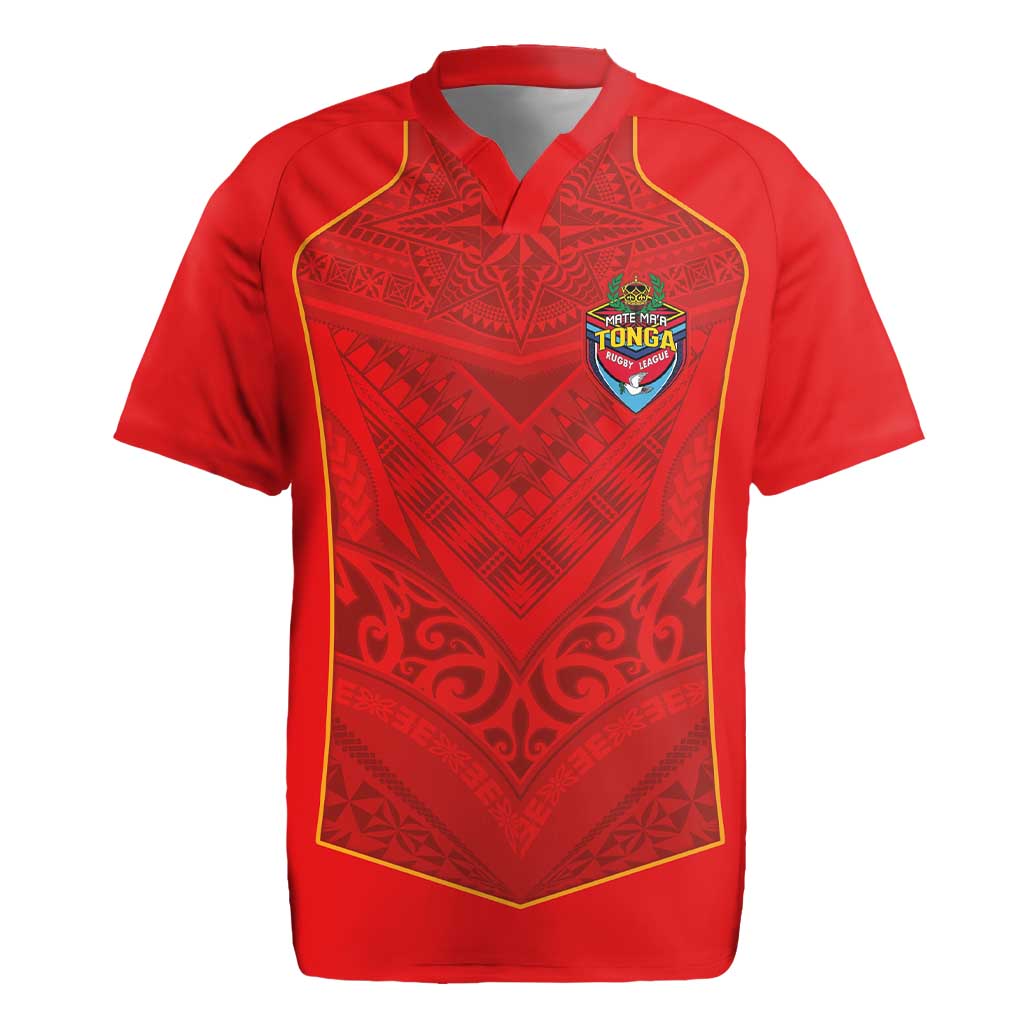 Custom Mate Ma'a Tonga Rugby Rugby Jersey Ngatu Tribal Motifs Sporty Style - Polynesian Pride