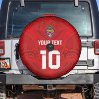 Custom Mate Ma'a Tonga Rugby Spare Tire Cover Ngatu Tribal Motifs Sporty Style - Polynesian Pride