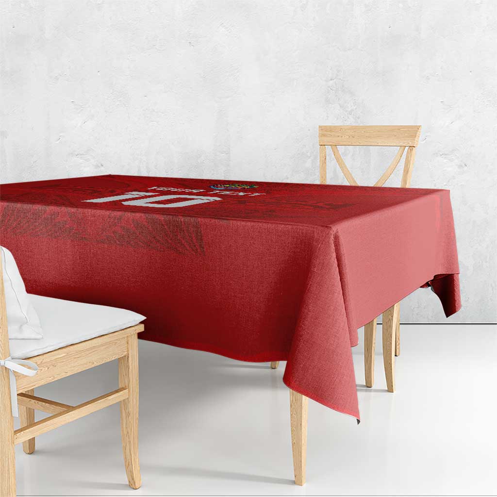Custom Mate Ma'a Tonga Rugby Tablecloth Ngatu Tribal Motifs Sporty Style - Polynesian Pride