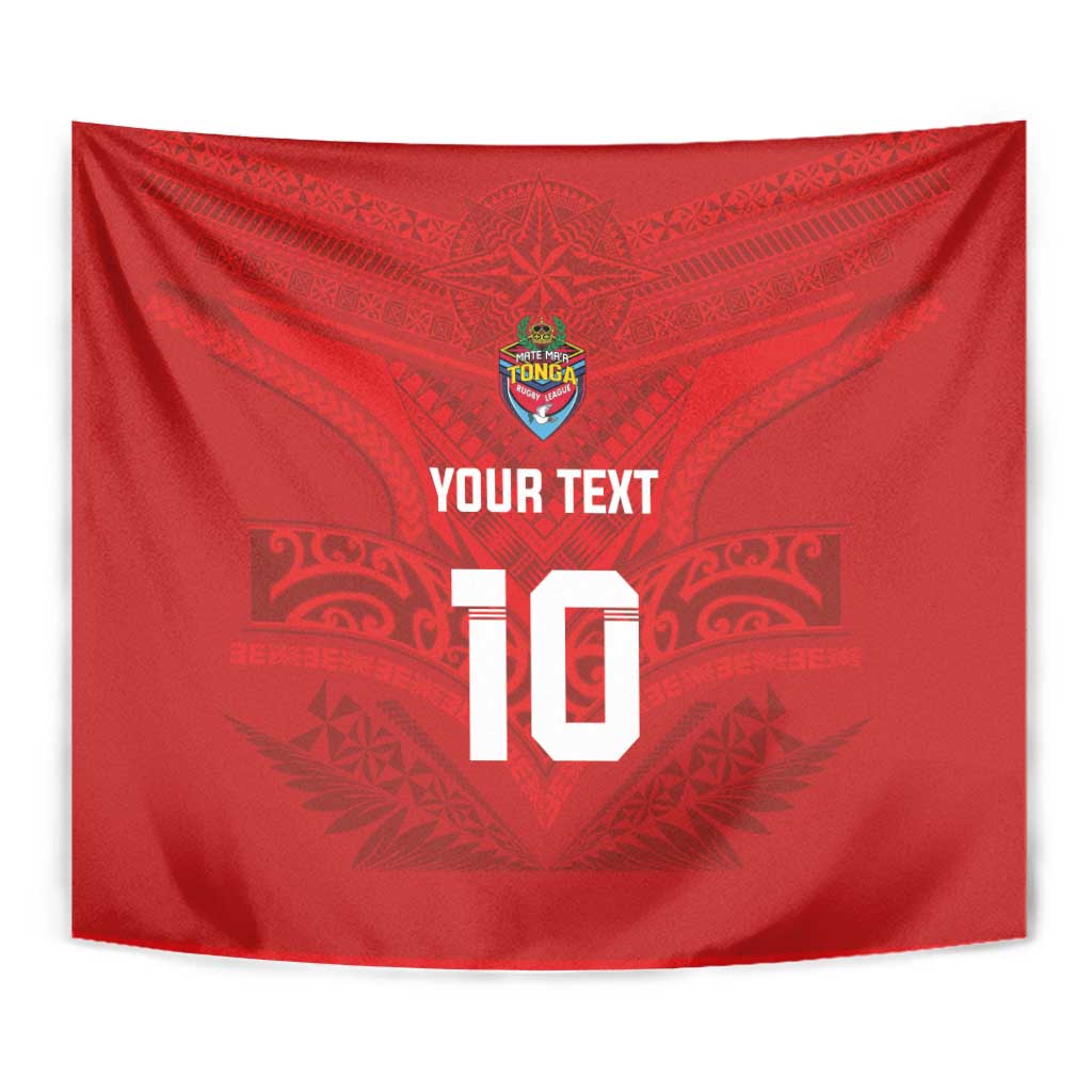 Custom Mate Ma'a Tonga Rugby Tapestry Ngatu Tribal Motifs Sporty Style - Polynesian Pride