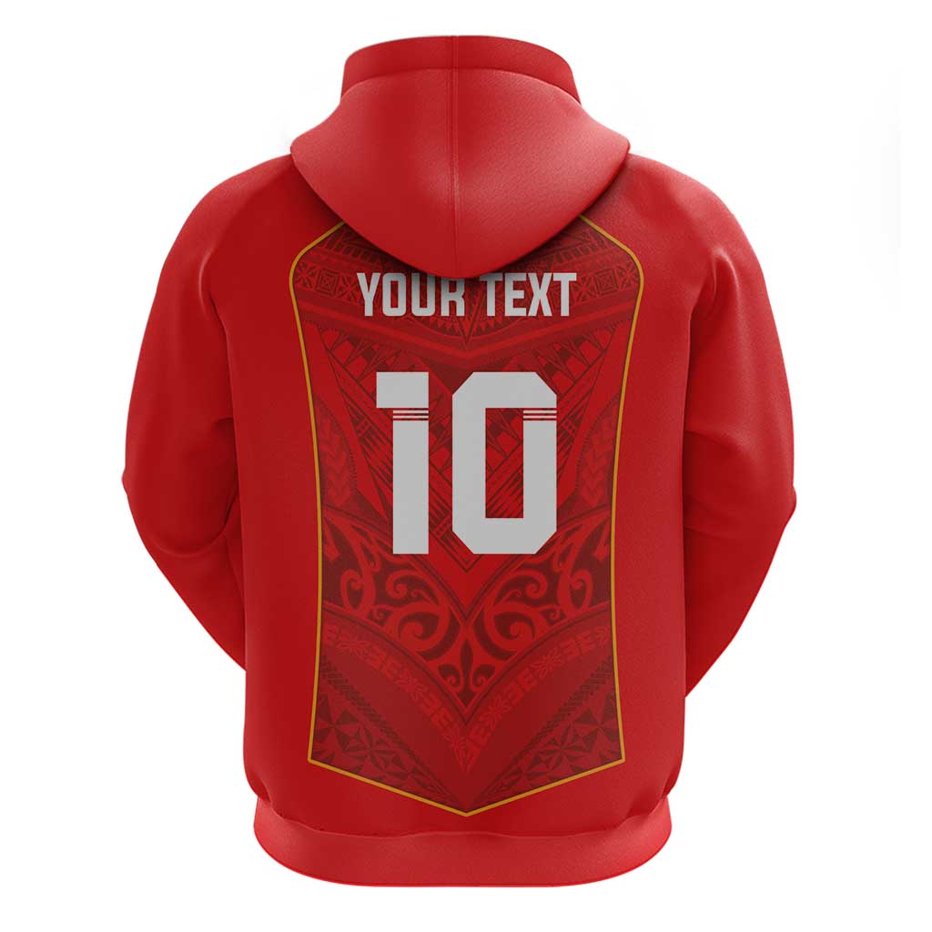 Custom Mate Ma'a Tonga Rugby Zip Hoodie Ngatu Tribal Motifs Sporty Style - Polynesian Pride