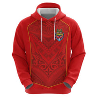 Custom Mate Ma'a Tonga Rugby Zip Hoodie Ngatu Tribal Motifs Sporty Style - Polynesian Pride