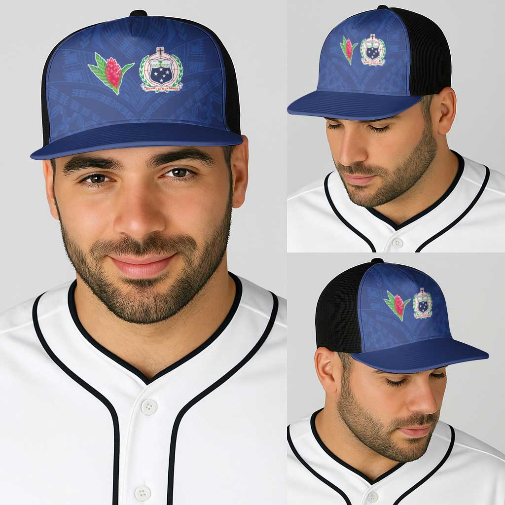 Samoa Rugby Baseball Net Cap Tatau Tribal Motifs Sporty Style - Polynesian Pride