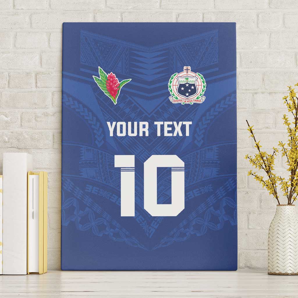Custom Samoa Rugby Canvas Wall Art Tatau Tribal Motifs Sporty Style - Polynesian Pride