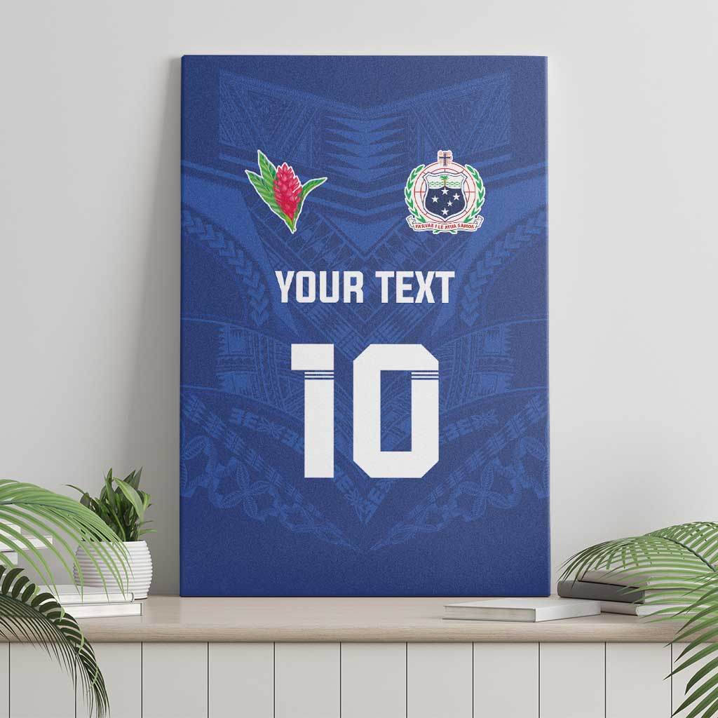 Custom Samoa Rugby Canvas Wall Art Tatau Tribal Motifs Sporty Style - Polynesian Pride