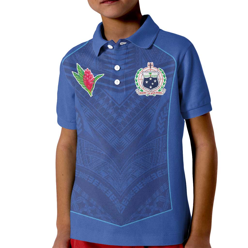 Custom Samoa Rugby Kid Polo Shirt Tatau Tribal Motifs Sporty Style - Polynesian Pride