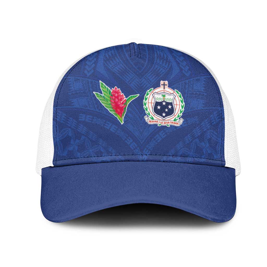 Samoa Rugby Mesh Trucker Cap Tatau Tribal Motifs Sporty Style - Polynesian Pride