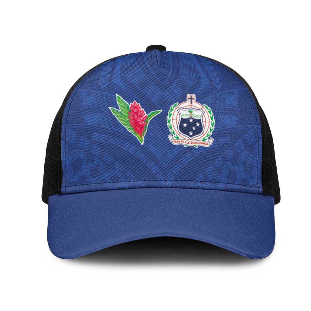 Samoa Rugby Mesh Trucker Cap Tatau Tribal Motifs Sporty Style - Polynesian Pride