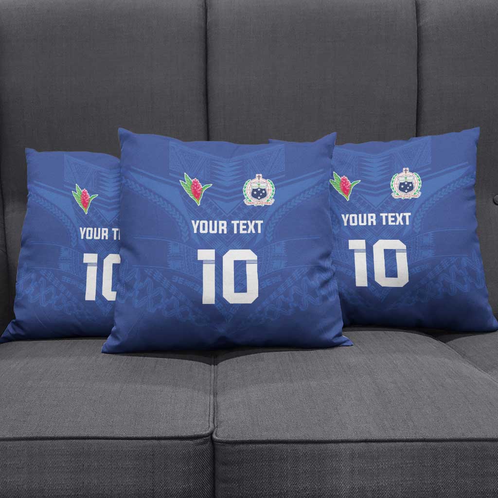 Custom Samoa Rugby Pillow Cover Tatau Tribal Motifs Sporty Style - Polynesian Pride
