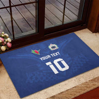 Custom Samoa Rugby Rubber Doormat Tatau Tribal Motifs Sporty Style - Polynesian Pride
