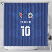 Custom Samoa Rugby Shower Curtain Tatau Tribal Motifs Sporty Style - Polynesian Pride