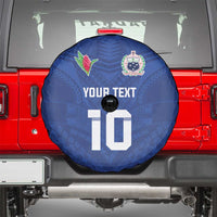 Custom Samoa Rugby Spare Tire Cover Tatau Tribal Motifs Sporty Style - Polynesian Pride