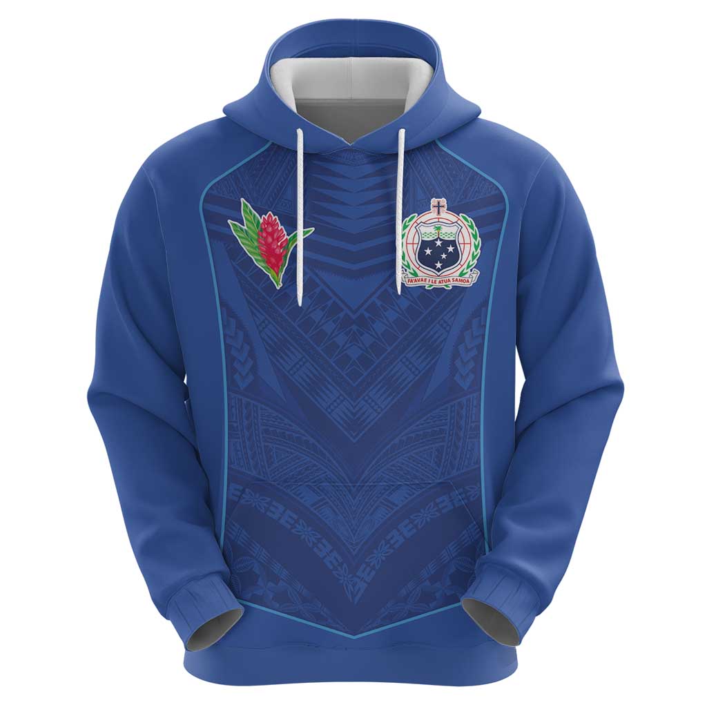 Custom Samoa Rugby Zip Hoodie Tatau Tribal Motifs Sporty Style - Polynesian Pride