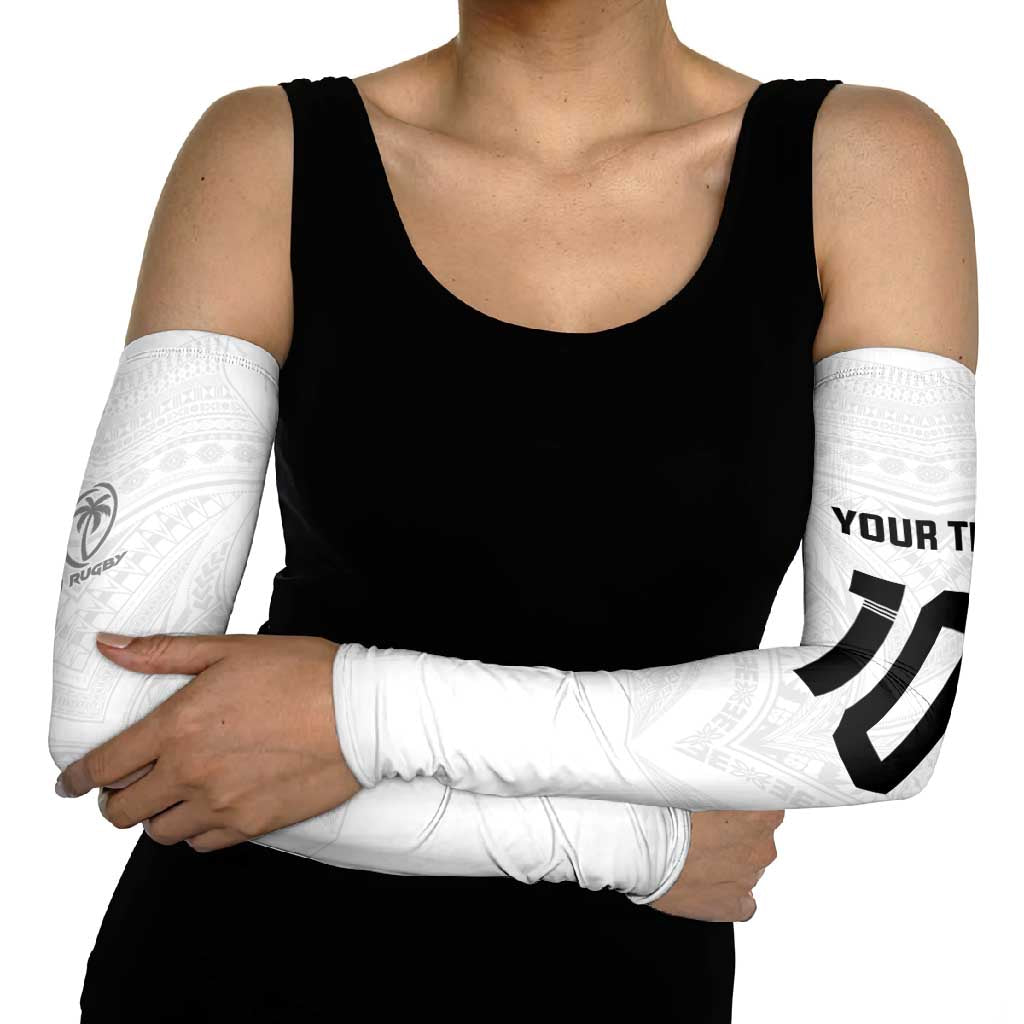 Custom Fiji Rugby Arm Sleeves Tapa Tribal Motifs Sporty Style LT03 - Polynesian Pride