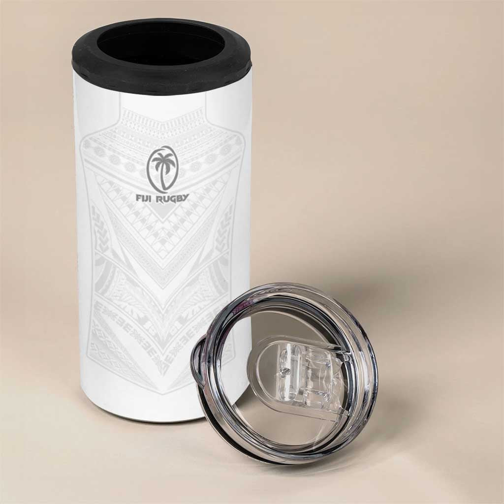 Custom Fiji Rugby 4 in 1 Can Cooler Tumbler Tapa Tribal Motifs Sporty Style LT03 - Polynesian Pride