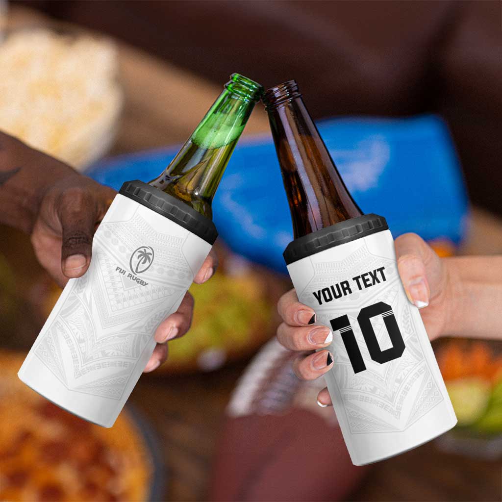 Custom Fiji Rugby 4 in 1 Can Cooler Tumbler Tapa Tribal Motifs Sporty Style LT03 - Polynesian Pride
