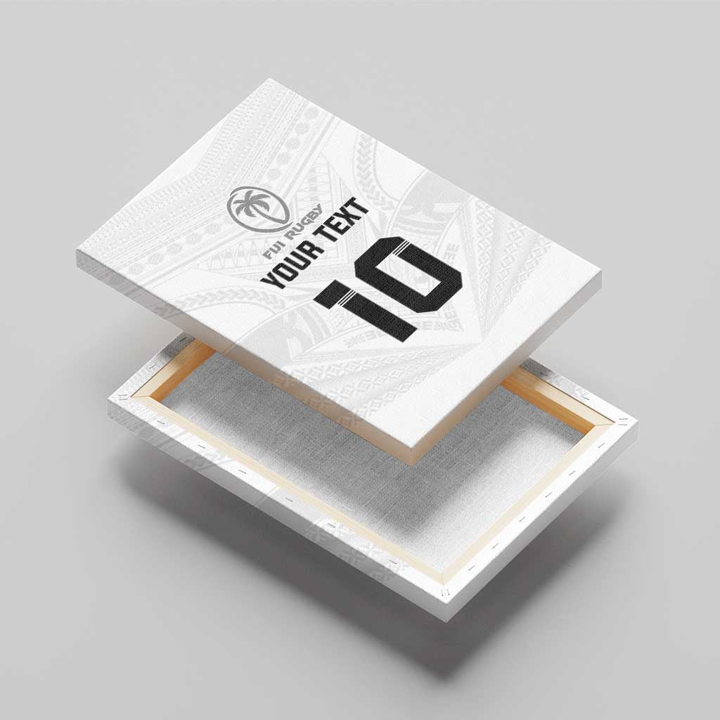 Custom Fiji Rugby Canvas Wall Art Tapa Tribal Motifs Sporty Style - Polynesian Pride