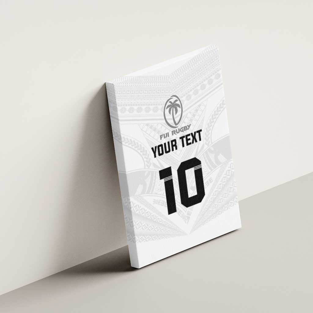 Custom Fiji Rugby Canvas Wall Art Tapa Tribal Motifs Sporty Style - Polynesian Pride