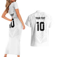 Custom Fiji Rugby Couples Matching Short Sleeve Bodycon Dress and Hawaiian Shirt Tapa Tribal Motifs Sporty Style - Polynesian Pride