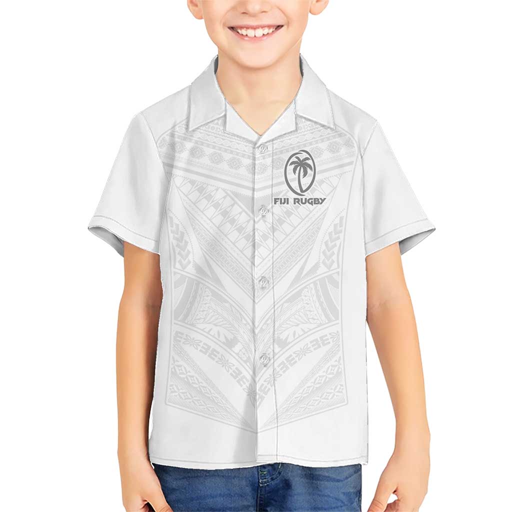 Custom Fiji Rugby Kid Hawaiian Shirt Tapa Tribal Motifs Sporty Style - Polynesian Pride