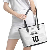 Custom Fiji Rugby Leather Tote Bag Tapa Tribal Motifs Sporty Style LT03 - Polynesian Pride