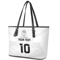 Custom Fiji Rugby Leather Tote Bag Tapa Tribal Motifs Sporty Style LT03 - Polynesian Pride