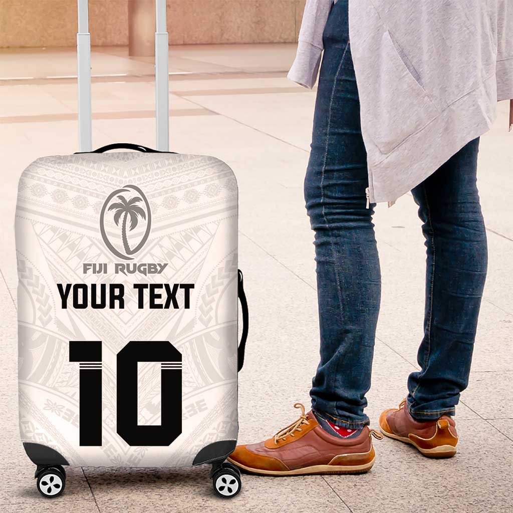 Custom Fiji Rugby Luggage Cover Tapa Tribal Motifs Sporty Style - Polynesian Pride