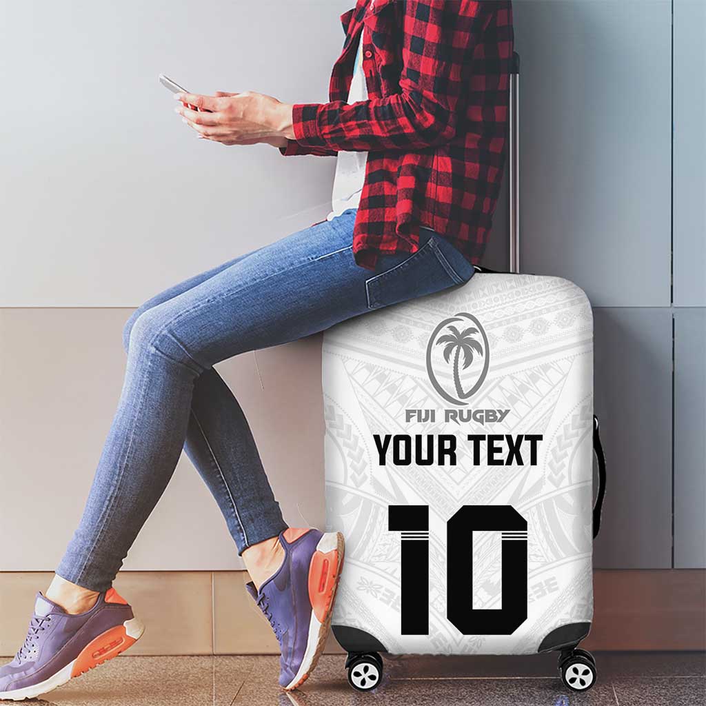 Custom Fiji Rugby Luggage Cover Tapa Tribal Motifs Sporty Style - Polynesian Pride