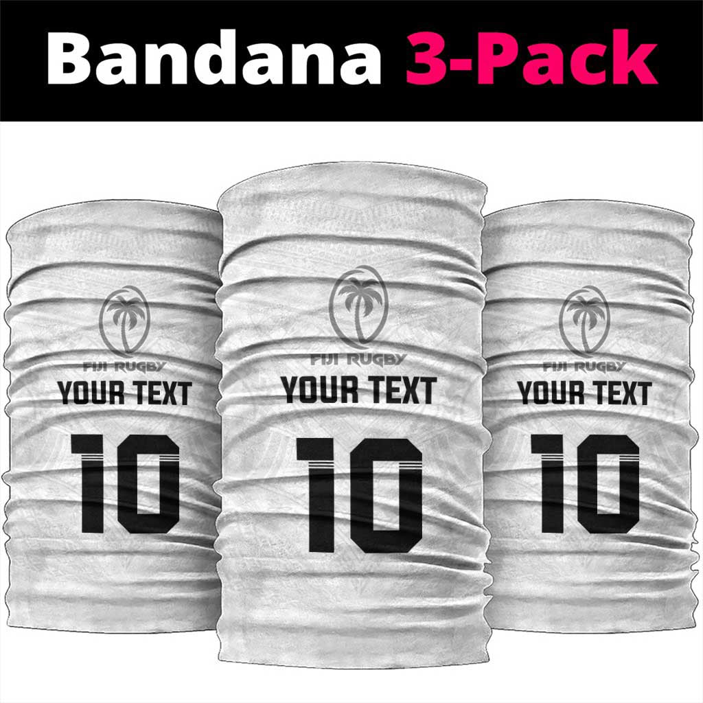 Custom Fiji Rugby Neck Gaiter Tapa Tribal Motifs Sporty Style LT03 package One Size: 25*50cm White - Polynesian Pride