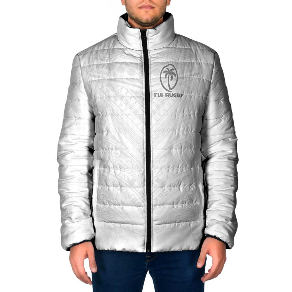Custom Fiji Rugby Padded Jacket Tapa Tribal Motifs Sporty Style - Polynesian Pride