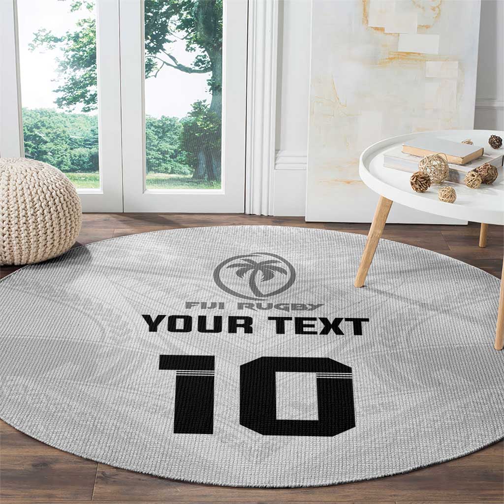 Custom Fiji Rugby Round Carpet Tapa Tribal Motifs Sporty Style - Polynesian Pride