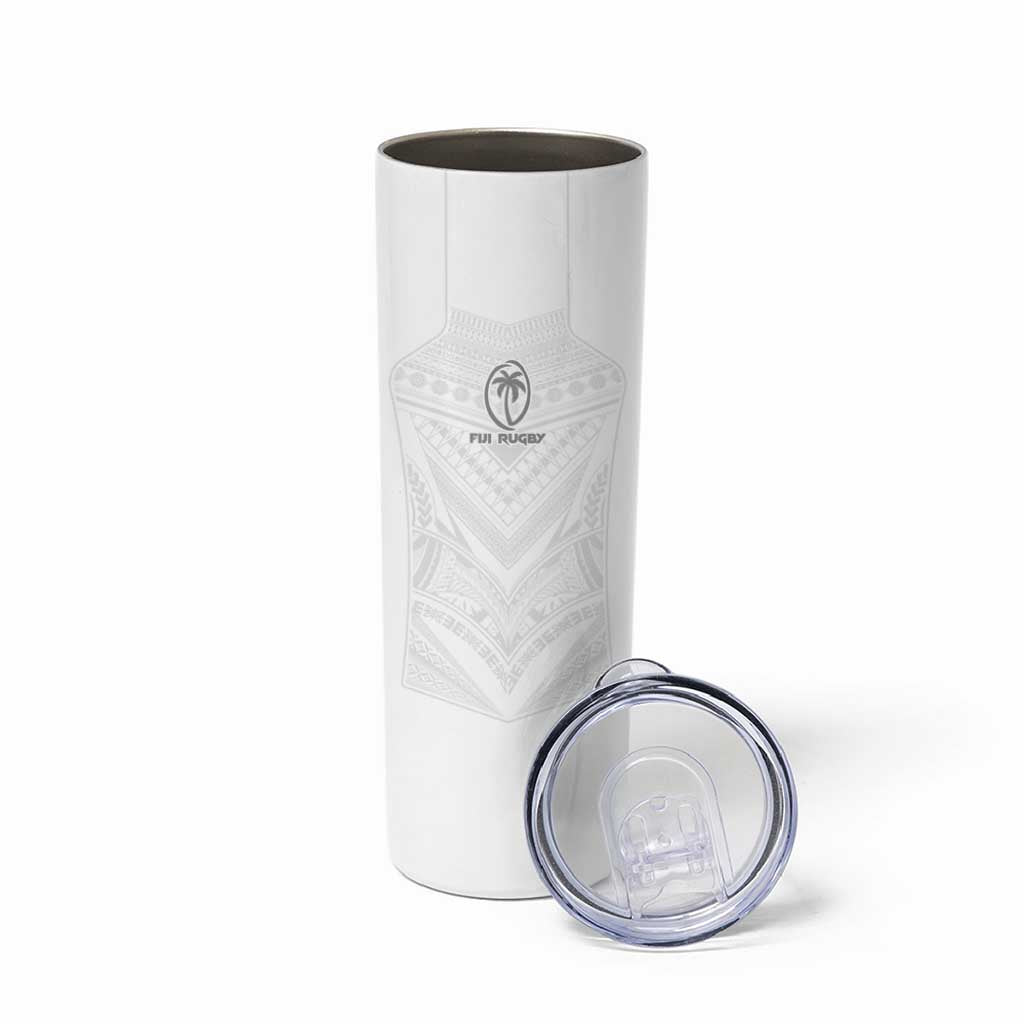 Custom Fiji Rugby Skinny Tumbler Tapa Tribal Motifs Sporty Style LT03 - Polynesian Pride